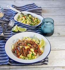 Marinated chicken with salsa