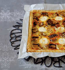Tarte au chèvre et aux oignons
