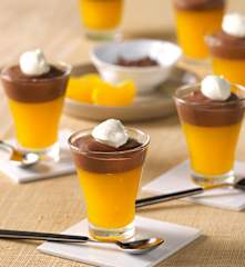 Vasitos de mandarina y chocolate