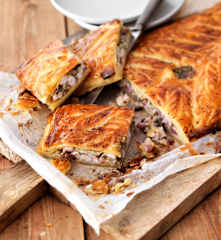 Feuilleté de volaille aux pommes et champignons