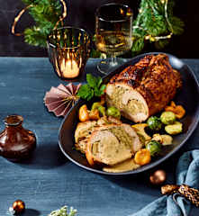 Kalbsrollbraten mit Pfifferlingsfüllung