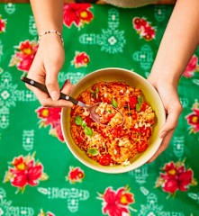 Schneller One-Pot-Tomaten-Reis