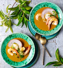 Prawn bisque with lemon myrtle (TM6, Andrew Fielke)