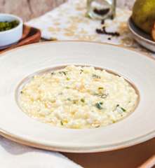 Risoto de pera com gorgonzola