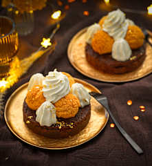 Brownie, choux à la chantilly vanillée