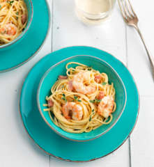 Linguine with Bacon and Prawns