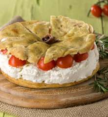 Cheesecake di focaccia alla stracciatella