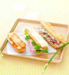 Trio d'éclairs façon sandwich