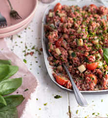 Taboulé d'orge rose à la pistache