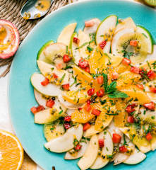 Carpaccio de fruits au sirop de fleur d'oranger