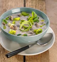 Porree-Hackfleisch-Suppe
