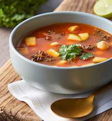 Sopa de garbanzo, kale y calabacita