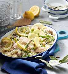 Arroz con pollo al limón (Cocción de arroz)