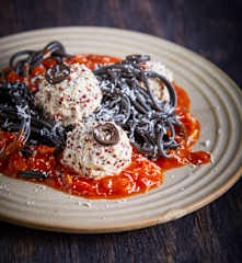 Spooky Spaghetti and Meatballs