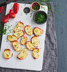 Pimentos recheados com queijo