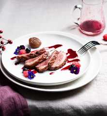 Magret de pato con castañas