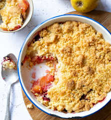 Crumble pommes-framboises