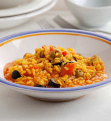 Arroz con aceitunas de lata