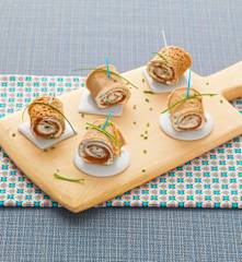 Rolled Salmon Pancakes