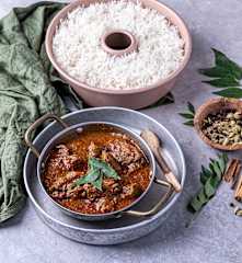 Sri Lankan red beef curry with rice