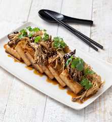 Grilled tofu steaks with Asian mushrooms