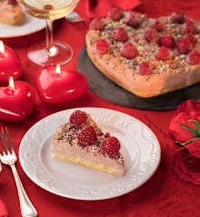 Cuore di cheesecake ai lamponi
