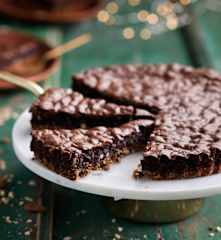 Tarte de alfarroba, amêndoa e figo