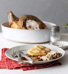 Tapenade Baked Chicken and Mashed Potatoes with Caramelised Onions