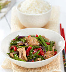 Spargelwok mit Schweinefilet