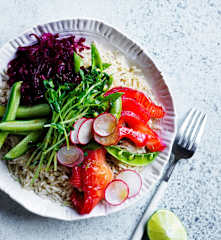 Salmon rice bowl (gut health)