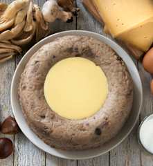 Corona di riso e castagne alla fonduta