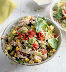 Ensalada tex-mex de quinoa y pollo