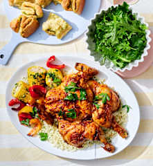 Butterflied chilli lemon chicken and rice