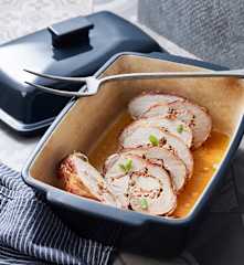 Rôti de porc farci au basilic