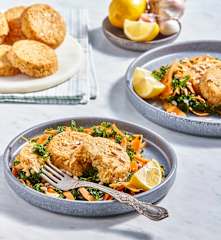 Chickpea Patties with Lemon Kale Salad