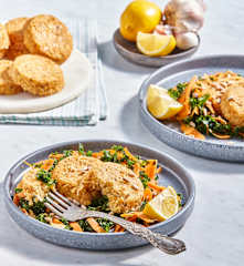 Chickpea Patties with Lemon Kale Salad