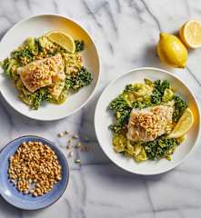 Steamed Cod Over Greens