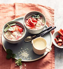 Risotto fraise-rhubarbe