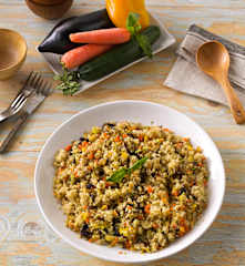 Quinoa con verduras al vapor (sin gluten)