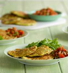 Mediterranean Courgette Fritters and Salsa
