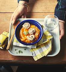 Purée de butternut et roulé de veau