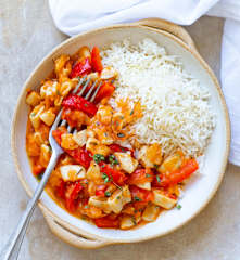 Ragoût de calamars aux tomates et poivrons