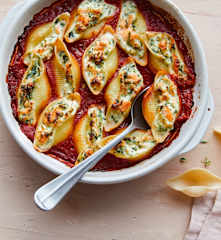 Conchiglioni aux blettes et au saumon