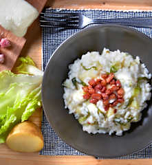 Risotto con scarola, patate e crescenza