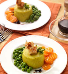 Sformatini di Parmigiano Reggiano su letto di verdure stufate a vapore con aceto balsamico