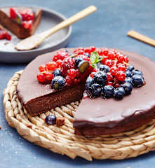 Fondant chocolat en robe de fruits