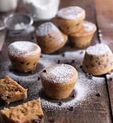 Muffins vanille et pépites de chocolat à la vapeur