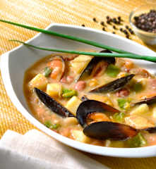 Zuppa di fagioli e cozze