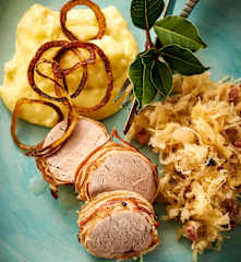 Pork Fillet with Sauerkraut and Potato Purée