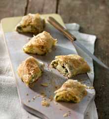 Spinatkopita mit Gambas und Feta (Griechenland)